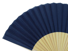 Load image into Gallery viewer, Sensu, Foldable fan, Fan bag, 2-piece set in paulownia box, Men, Navy, Plain, Ruler
