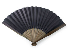 將圖片載入圖庫檢視器 Sensu, Foldable fan, Fan bag, 2-piece set in paulownia box, Men, Navy, Lattice pattern
