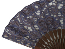 Load image into Gallery viewer, Sensu, Foldable fan, Fan bag, 2-piece set in paulownia box, Women, Masquerade Purple, Lace

