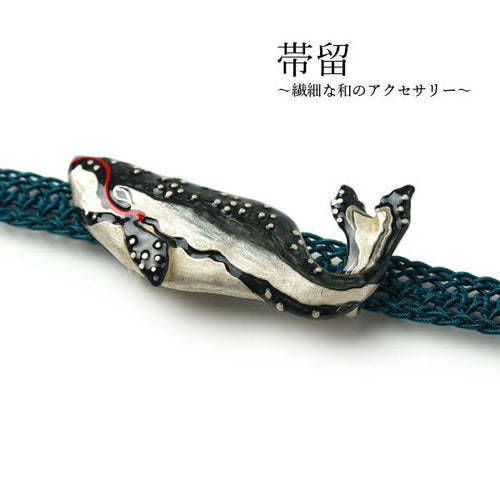 Ukiyoe 'Miyamoto no Musashi Attacking the Giant Whale'  OBIDOME;Sash Clip for Japanese Traditional Kimono