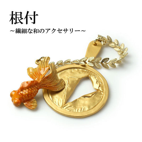 Orange Goldfish NETSUKE;Japanese Traditional Accessary