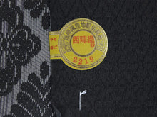 Load image into Gallery viewer, Women Silk Nagoya Obi Belt With Tailoring - Black Nishijin Brocade,Diamond Shaped Flowers Rokutsugara Pattern-
