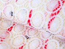Load image into Gallery viewer, Lace Kimono, Women,Hitoe, Cool, Red, Vertical stripes with circles and curves 
