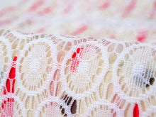 Load image into Gallery viewer, Lace Kimono, Women,Hitoe, Cool, Red, Vertical stripes with circles and curves 
