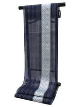 画像をギャラリービューアに読み込む, Women&#39;s Silk HAKATA-ORI Nagoya Obi Belt With Tailoring - Blue and Black, Light Blue Typical HAKATA-ORI Pattern-
