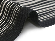 画像をギャラリービューアに読み込む, Women&#39;s Silk HAKATA-ORI Nagoya Obi Belt With Tailoring - Black, Light Beige Stripe Pattern-
