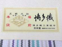 画像をギャラリービューアに読み込む, Women&#39;s Silk HAKATA-ORI Nagoya Obi Belt With Tailoring - White, Light Beige,Light Gren Stripe Pattern-
