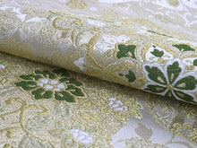 將圖片載入圖庫檢視器 Women&#39;s Tailored Washable Polyester Fukuro Obi Belt - Light Beige,Gold Flowers Pattern-
