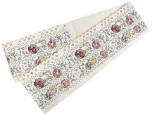 將圖片載入圖庫檢視器 Women&#39;s Tailored Washable Polyester Fukuro Obi Belt - Beige, Arabesque and Diamond Shaped Pattern-
