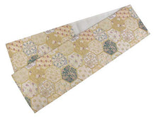 Load image into Gallery viewer, Women&#39;s Tailored Washable Polyester Fukuro Obi Belt - Light Beige ,Hexagonal Pattern-
