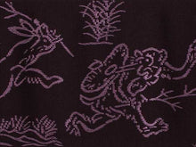 画像をギャラリービューアに読み込む, Men&#39;s Reversible Silk HAKATA-Ori KAKU Obi Belt - Purple, Chōjū-giga/Plain Pattern-
