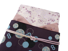 Load image into Gallery viewer, Women&#39;s Washable Hitoe Kimono Coodinate Set of 4 Items -Light Purple Kimono(L size) and Purple Obi Belt-
