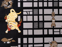 將圖片載入圖庫檢視器 Small Furoshiki Black Kyoto map Kimono Japan
