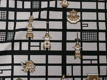 將圖片載入圖庫檢視器 Small Furoshiki Black Kyoto map Kimono Japan
