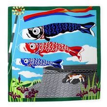 Load image into Gallery viewer, Small Furoshiki, Blue Calico cat Mike Carp Streamer
