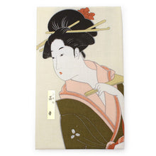 Load image into Gallery viewer, Ukiyoe Tenugui Hand Towel Geisha Pattern
