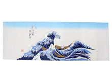 Load image into Gallery viewer, Ukiyoe Tenugui Hand Towel Hokusai nami The Great Wave Pattern
