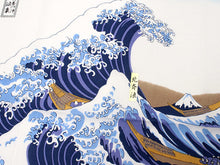 Load image into Gallery viewer, Ukiyoe Tenugui Hand Towel Hokusai nami The Great Wave Pattern
