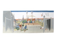 Load image into Gallery viewer, Ukiyoe Tenugui Hand Towel Oedo Nihonbashi Pattern
