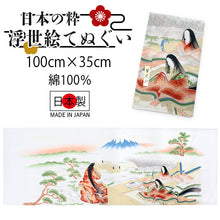 Load image into Gallery viewer, Ukiyoe Tenugui Hand Towel Murasakishikibu Pattern
