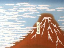 將圖片載入圖庫檢視器 Ukiyoe Tenugui Hand Towel Red Mt. Fuji Pattern
