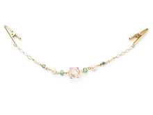 画像をギャラリービューアに読み込む, Women&#39;s haori string, green polygonal beads pearl beads  clip-on

