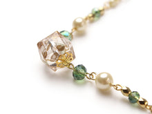 Load image into Gallery viewer, Women&#39;s haori string, green polygonal beads pearl beads  clip-on
