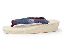 將圖片載入圖庫檢視器 Women&#39;s Zori sandles, Off white, Urethane, Blue purple Hanao
