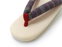 將圖片載入圖庫檢視器 Women&#39;s Zori sandles, Off white, Urethane, Red purple hanao
