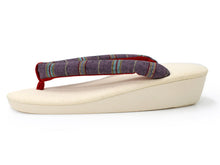 將圖片載入圖庫檢視器 Women&#39;s Zori sandles, Off white, Urethane, Red purple hanao
