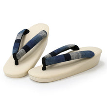 將圖片載入圖庫檢視器 Women&#39;s Zori sandles, Off white, Urethane, Navy black hanao
