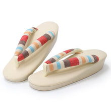 將圖片載入圖庫檢視器 Women&#39;s Zori sandles, Off white, Urethane, Red, brown, light blue hanao
