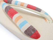 將圖片載入圖庫檢視器 Women&#39;s Zori sandles, Off white, Urethane, Red, brown, light blue hanao
