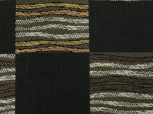 画像をギャラリービューアに読み込む, Bunka obi, Black, checkered lattice pattern with wavy stripes

