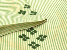 Load image into Gallery viewer, Women&#39;s Hitoe Unlined Kimono green, vertical stripes, hemp leaf



