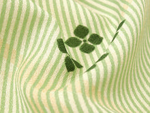 画像をギャラリービューアに読み込む, Women&#39;s Hitoe Unlined Kimono green, vertical stripes, hemp leaf


