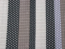 Load image into Gallery viewer, Women&#39;s Hitoe Unlined Kimono black gray wisteria purple, vertical stripes, geometric pattern 

