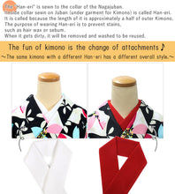 Load image into Gallery viewer, White Han-eri &amp; color Han-eri  2-piece set for lined kimono
