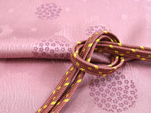 Load image into Gallery viewer, Women&#39;s washable Lined Kimono Coordinate Set of 4 Items L size -light purple flower kimono &amp; Navy nagoya obi and dark pink obiage &amp; obijime
