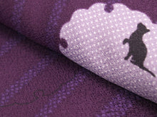 將圖片載入圖庫檢視器 Women&#39;s washable Lined Kimono Coordinate Set of 4 Items M size -Dark purple snow flake kimono &amp; Red curved line nagoya obi and Dark red obiage &amp; obijime
