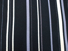 將圖片載入圖庫檢視器 Women&#39;s washable Lined Kimono Coordinate Set of 4 Items L size -Dark navy, light blue, white stripe kimono &amp; Gold brown curve pattern nagoya obi and Dark blue silk obiage &amp; obijime, Misuzu Uta
