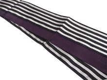 Load image into Gallery viewer, Men&#39;s belt ( silver&amp;black / stripe ) Tie it when you wear a yukata or kimono
