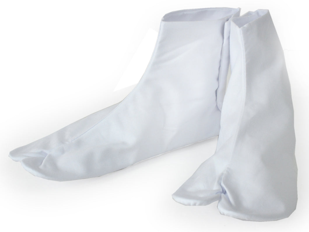 Cotton Tabi Socks with 4 Clips(Kohaze Clasps) for Japanese Traditional Kimono- White Casual Formal