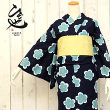 將圖片載入圖庫檢視器 Women&#39;s Yukata : Japanese Traditional Clothes Karami- Navy Blue Plum
