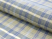 画像をギャラリービューアに読み込む, Kimono Fabric Hatasho Jofu : Japanese Traditional Clothes- Cream Blue Check Unlined Omi Chijimi
