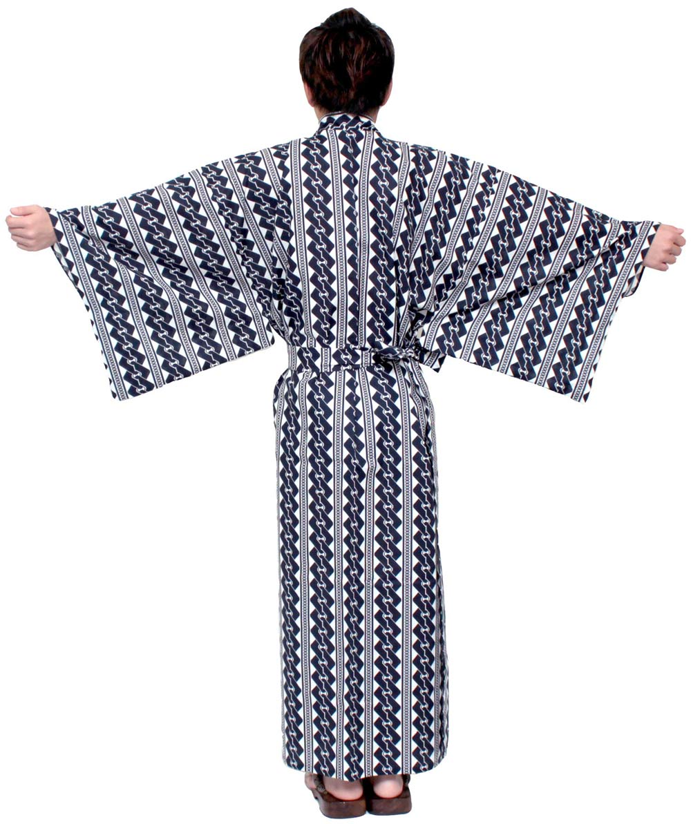 Men's Easy Yukata Robe Chain Pattern – Kyoto Maruhisa