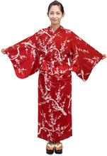 画像をギャラリービューアに読み込む, Women&#39;s Easy Yukata / Kimono Robe :  Japanese Traditional Clothes - Japanese Plum Red
