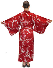 画像をギャラリービューアに読み込む, Women&#39;s Easy Yukata / Kimono Robe :  Japanese Traditional Clothes - Japanese Plum Red
