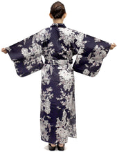 Load image into Gallery viewer, Women&#39;s Easy Yukata / Kimono Robe :  Japanese Traditional Clothes - Peony &amp; Beauty Navy
