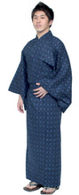 画像をギャラリービューアに読み込む, Men&#39;s Easy Yukata / Kimono Robe : Japanese Traditional Clothes - Robe Argyle Navy

